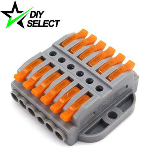 Splice Connector Double Sided Wago 6 Lever with Mount Holes **LOCAL STOCK**