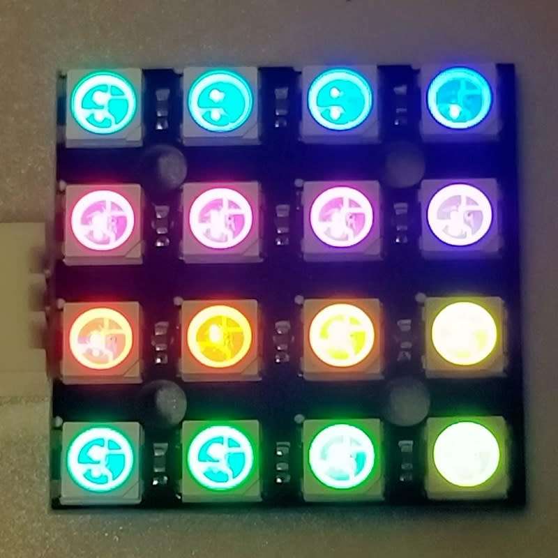 WS2812B 16 Led 30 x 30mm 5V 5050 RGB Addressable **LOCAL STOCK**