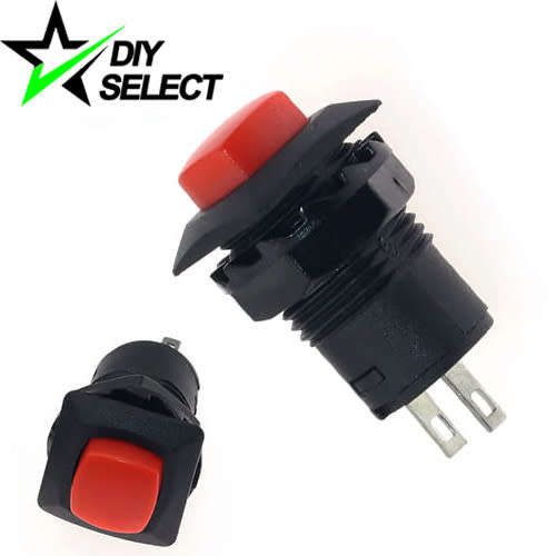 Switch Push Button Latching Self Locking 12mm Red Square **LOCAL STOCK**