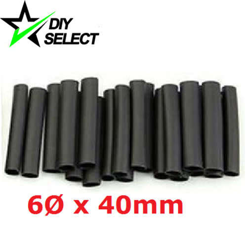 Heat Shrink 6mm Diameter 40mm Long Black **LOCAL STOCK**