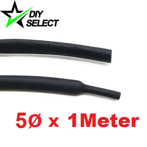 Heat Shrink 5mm Diameter 1 Meter Long Black **LOCAL STOCK**