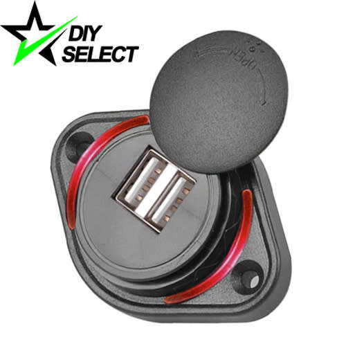 Car Twin USB Charger Power Socket Red Led Slide Cap DC 12-24V **LOCAL STOCK**