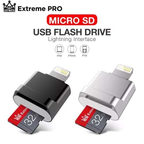 TF Card Reader PlugandPlay Lightning to Mini SD Adapter No Need Driver For iPhone