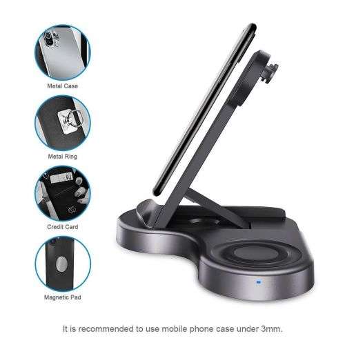 Hoco 3 in1 Wireless Charger 15W Fast Charging Station For iPhone,watch and EarPods