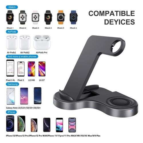 Hoco 3 in1 Wireless Charger 15W Fast Charging Station For iPhone,watch and EarPods
