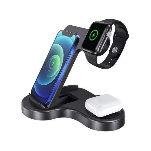 Hoco 3 in1 Wireless Charger 15W Fast Charging Station For iPhone,watch and EarPods