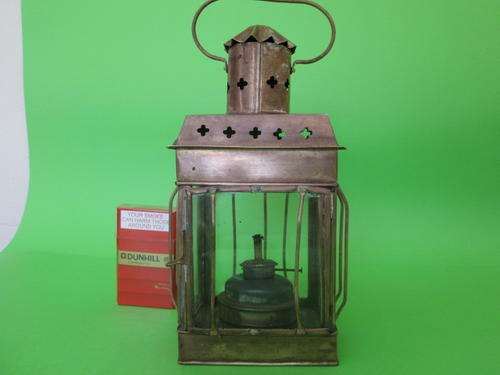 LAMP. ANTIQUE. LOVELY IN COPPER. BET IT STILL WORKS. NICE PATINA.