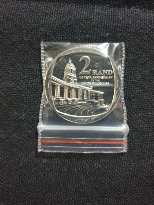 2013 100th Anniversary of the Union Buildings R2 Coin Untouched in Plastic zip