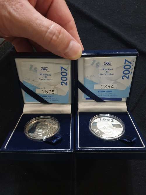2007 Silver Proof R1 - Mandela De Klerk Combo (2Coins)