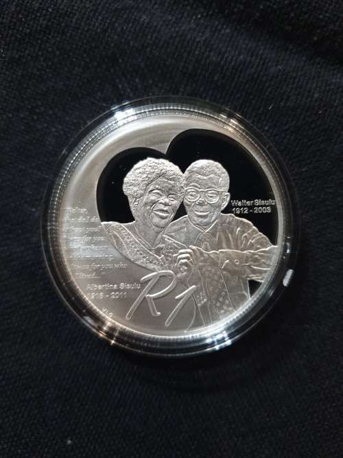 2012 Silver Proof R1 - Walter & Albertina Sisulu