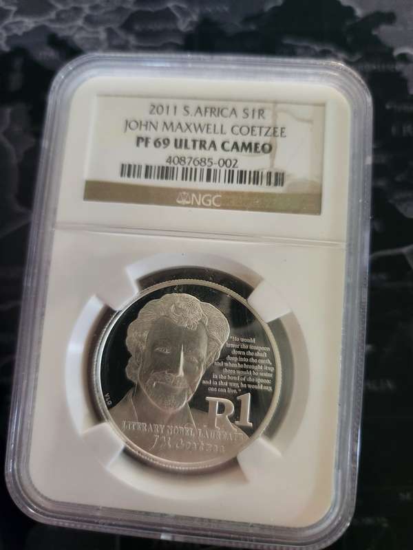 2011 - PF69 GRADED Silver Proof R1 - JM Coetzee