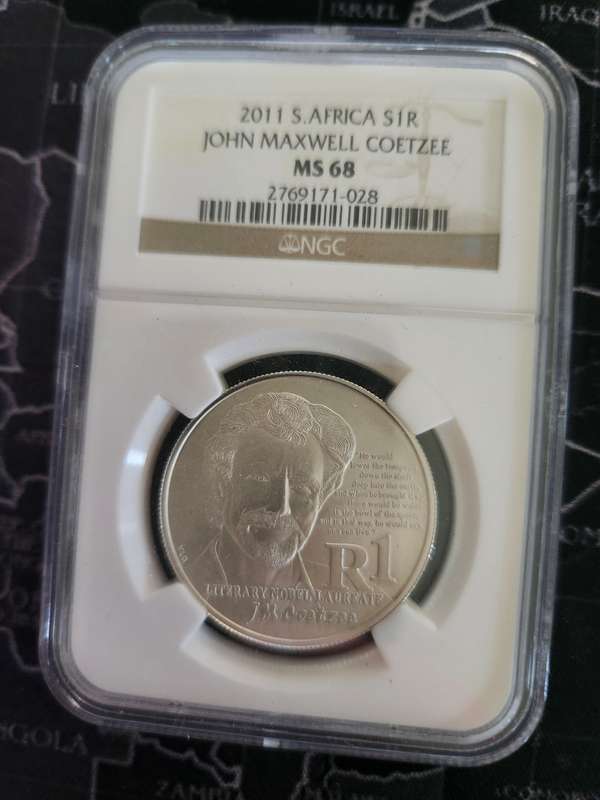 2011 - MS68 RARE GRADE Silver Uncirculated R1  - JM Coetzee