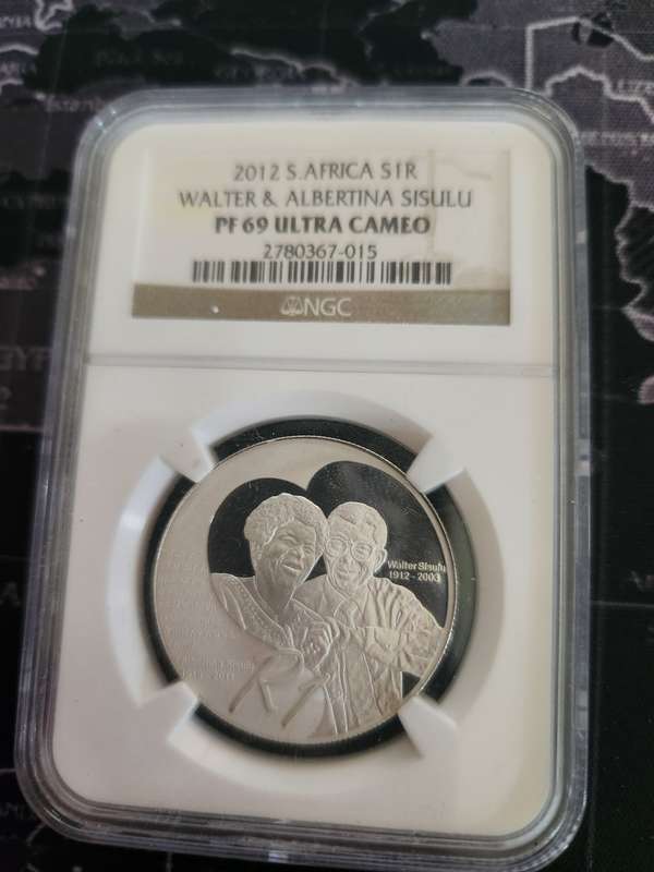 2012 PF69 GRADED Silver Proof R1 - WALTER AND ALBERTINA SISULU