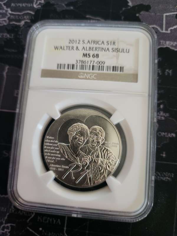 2011 - MS68 GRADED Silver R1 - WALTER AND ALBERTINA SISULU