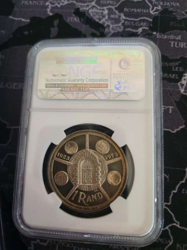 1974 - ENGLISH Silver PF65 GRADED  R1 - PRETORIA MINT ANNIVERSARY