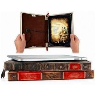 Retro Vintage book style hardback leather case Leather Pouch Bag Cover stand for New Ipad 2/3/4