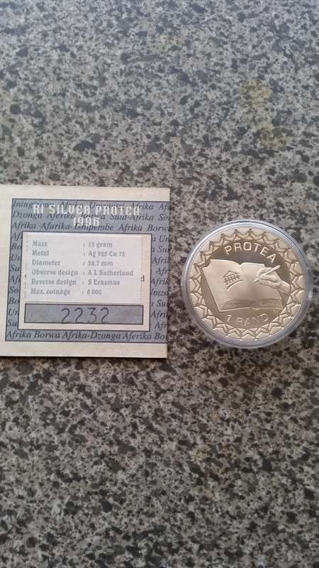 1996 Protea R1 Bible Proof coin. Nu 2232 in SAM case