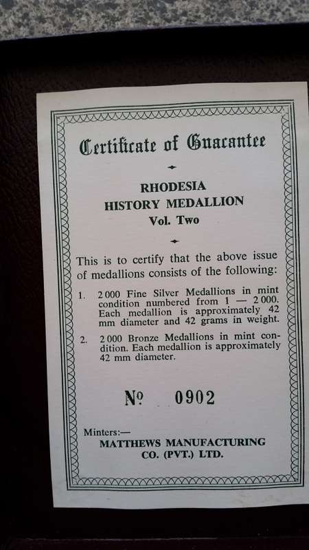 1965-11-11 Proclamation Of Sovereign Independence Rhodesia History Medallion Vol Two 902