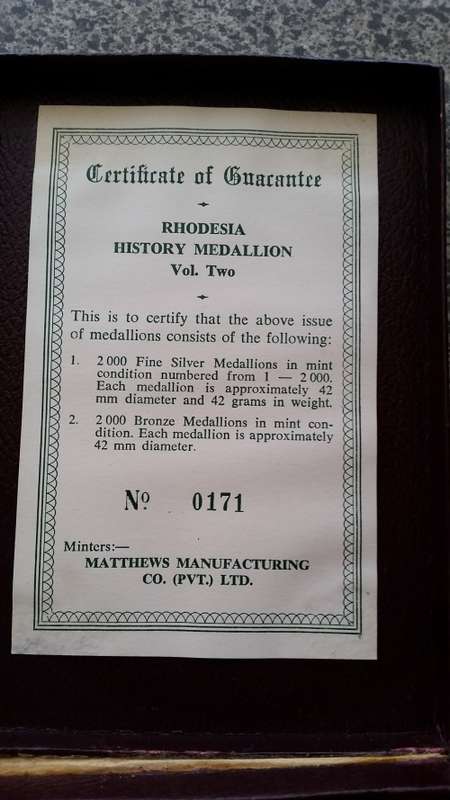 1965-11-11 Proclamation Of Sovereign Independence Rhodesia History Medallion Vol Two 171