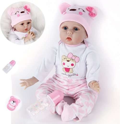ZIYIUI Reborn Baby Doll 22''/55cm That Looks Real Baby Dolls Lifelike Soft Silicone Vinyl Reborn