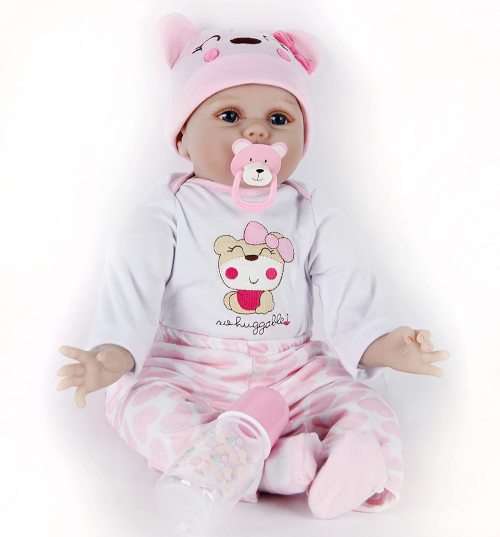 ZIYIUI Reborn Baby Doll 22''/55cm That Looks Real Baby Dolls Lifelike Soft Silicone Vinyl Reborn