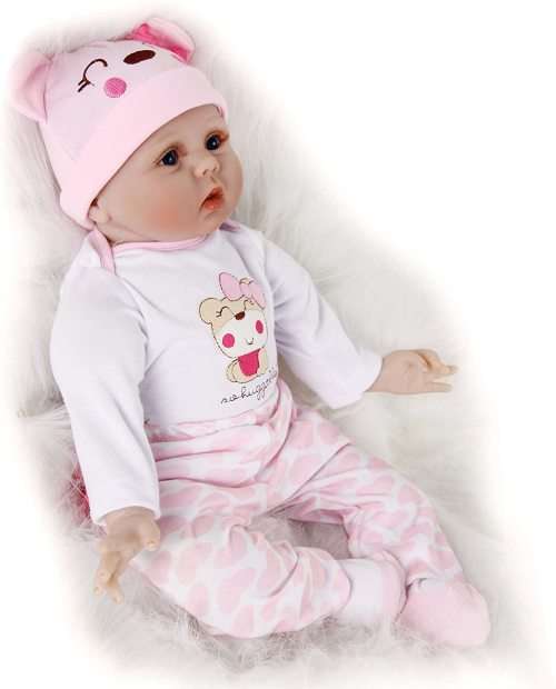 ZIYIUI Reborn Baby Doll 22''/55cm That Looks Real Baby Dolls Lifelike Soft Silicone Vinyl Reborn