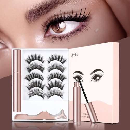 Magnetic Eyeliner and Magnetic Eyelash Kit, With FREE Tweezer