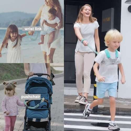 Baby Reins Walking Harness for Toddlers, Kids, Children, 3-in-1, Anti Lost Safety Wrist Cuff