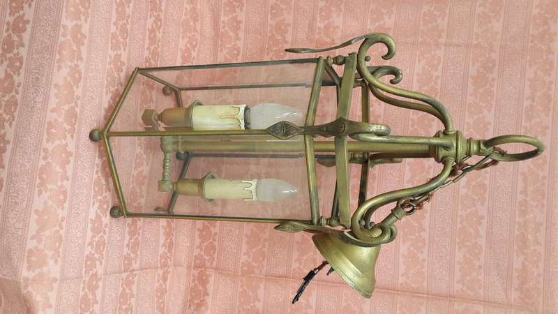 1920 Brass 3 fitted bulb ceiling light