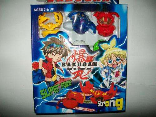 6 x Large Bakugan Battle Brawlers and 6 game metal cards