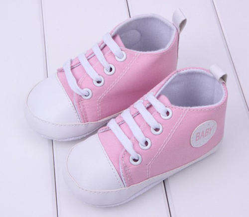Baby Sneakers Girl Soft Sole Pink 6 to 12 mths