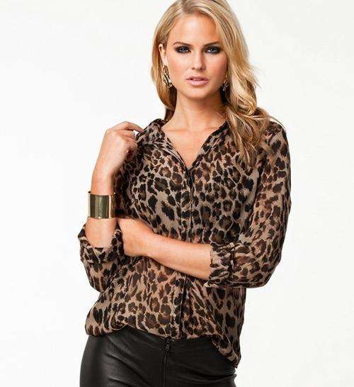 Leopard Print Blouse [Large]