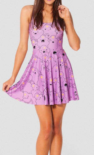 Adventure Time Lumpy Space Princess Skater Pink Dress [Medium]