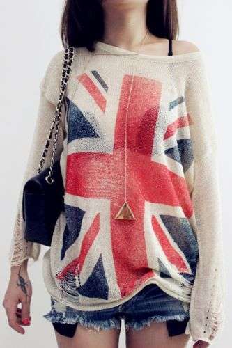 ON SALE ~ Summer Sweater UK flag print [Medium]