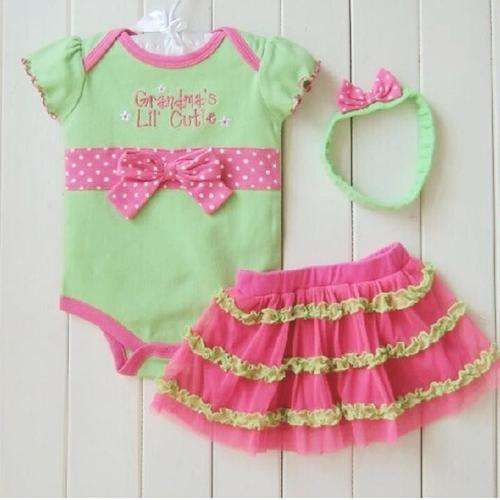 Baby Romper, Tutu & Headband Set Grandma's Lil Cutie [12 months]
