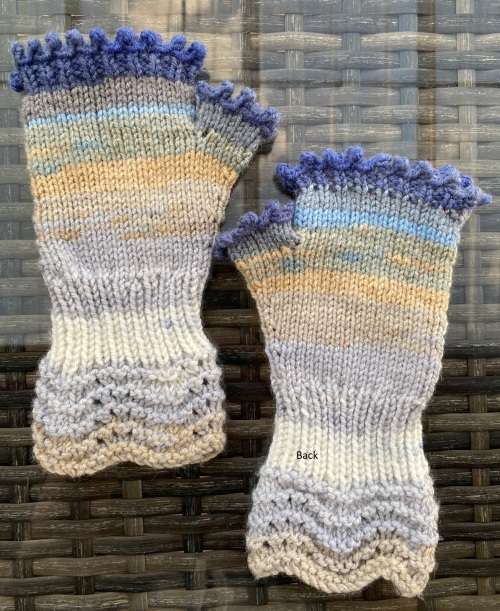 ON SALE: Fingerless Gloves (Shades of Blue & Grey) Knitted