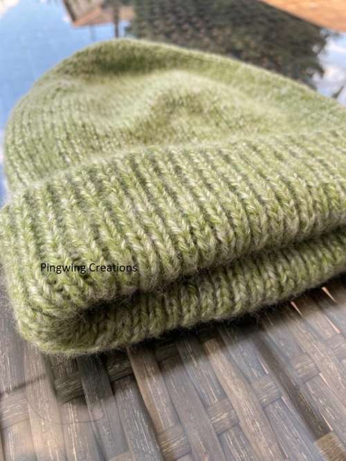 Beanie (Mottled Green) Slouchy Hat