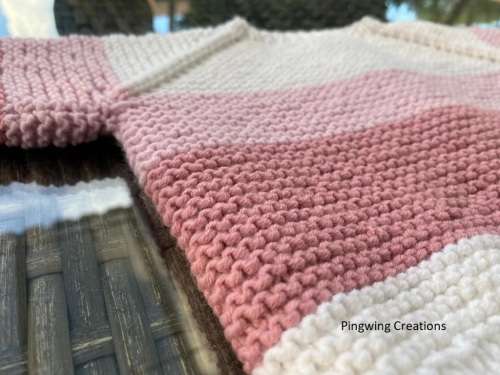 Lovely Hand Knitted Baby Jersey (Pink & White)