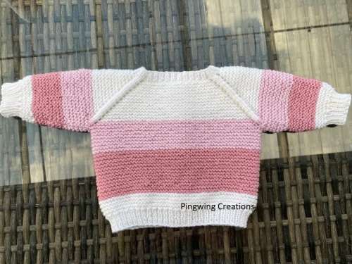 Lovely Hand Knitted Baby Jersey (Pink & White)