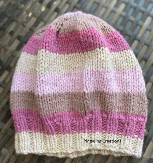 FLASH SALE Slouchy Hand Knitted Beanie (Pink, Purple & Brown Hues)