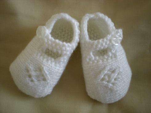 Vintage Lacy Mary Jane Booties ~ 0-3 Months ~ White