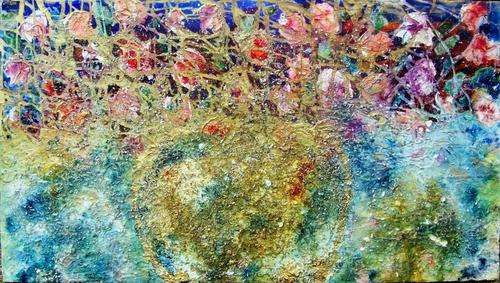 Stunning ANI VLOK!! Flowers in vase - 600x1500x44mm