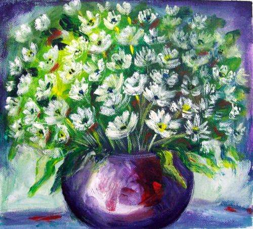 Daisies galore! - 180x200mm by HELENA KRUGER