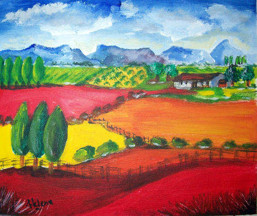 Franschoek farm - 200x250mm - by HELENA KRUGER