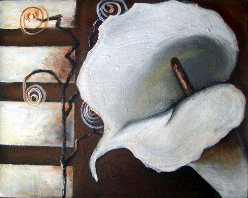 Contemporary Arum - 370x470x44mm - can be hung as is - by HELENA KRUGER