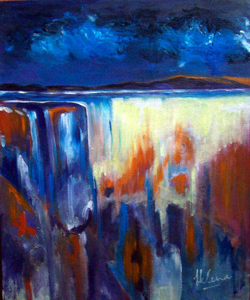 Abstract landscape - 500x600x44mm - can be hung as is - by HELENA KRUGER