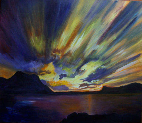 Sunset - 600x700mm - large painting - by HELENA KRUGER