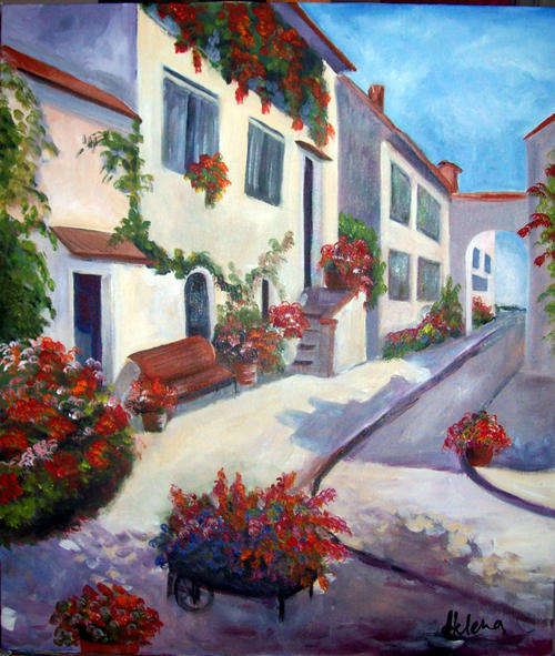 Red everywhere - 600x700mm - large painting - by HELENA KRUGER