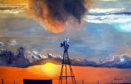 Karoo sunset - 500x800x44mm - can be hung as is - by HELENA KRUGER