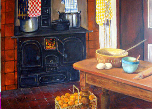 Ouma se koolstoof- 650x900mm -  by HELENA KRUGER